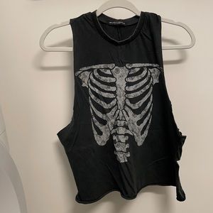 Brandy Melville- Black Skeleton Tank Top